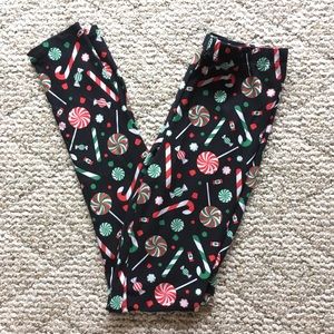 $1 Planet Gold Christmas Candy Leggings Medium (BUNDLE ONLY)